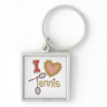 I Love Tennis Keychain