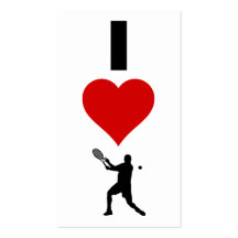 I Love Tennis Vertical (Male) Business Cards