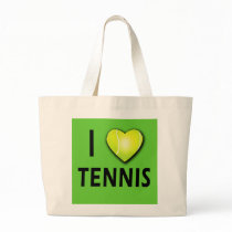 I Love Tennis with Tennis Ball Heart bags