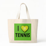I Love Tennis with Tennis Ball Heart bags