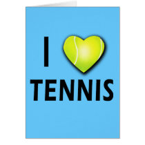 I Love Tennis with Tennis Ball Heart cards