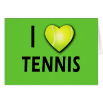 I Love Tennis with Tennis Ball Heart cards