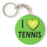 I Love Tennis with Tennis Ball Heart keychains