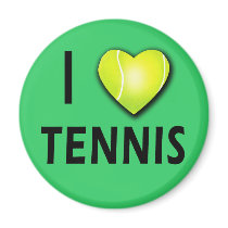 I Love Tennis with Tennis Ball Heart magnets