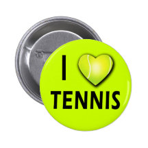 I Love Tennis with Tennis Ball Heart Pin