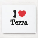 I love Terra heart T-Shirt Mouse Mat