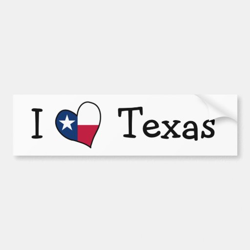 I Love Texas Bumper Sticker Zazzle