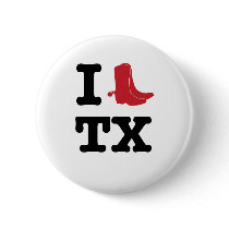 I love Texas Pinback Buttons