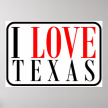 I Love Texas Design Posters