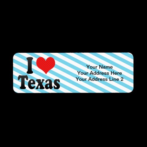 I Love  Texas Custom Return Address Labels