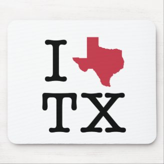 I Love texas Mouse Pads
