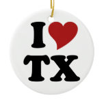 I Love Texas Christmas Ornaments