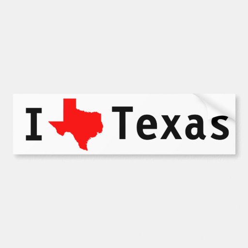 I Love(Texas) Texas Bumper Sticker Zazzle