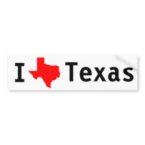 I Love(Texas) Texas Bumper Stickers