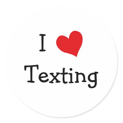 I Love Texting Round Stickers by definingyou
