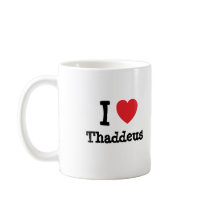 I love Thaddeus heart custom personalized mugs