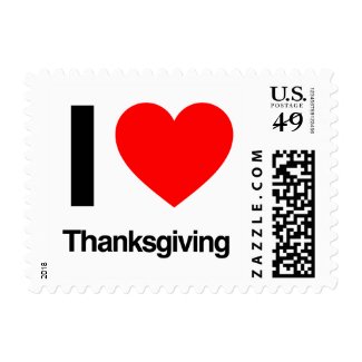 i love thanksgiving postage stamps