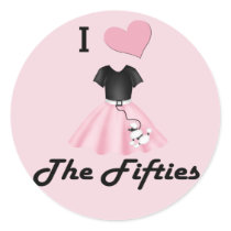 I Love the 50's Stickers