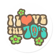 I Love The 70's stickers