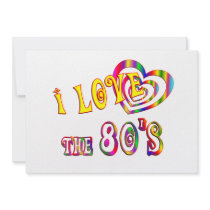 I Love the 80s Personalized Invitations