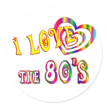 I Love the 80s Round Sticker