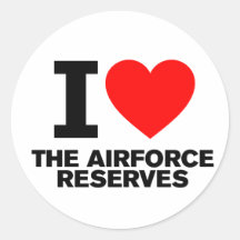 I Love the Airforce Reserves Round Stickers