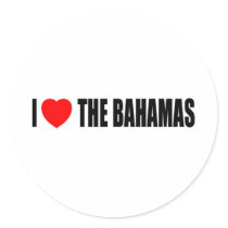 I Love the Bahamas Round Stickers