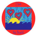 I Love the Beach! stickers