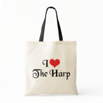 I Love The Harp Canvas Bags