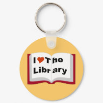 I Love The Library keychains