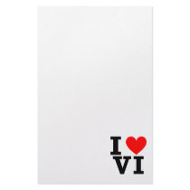 I Love the Virgin Islands Design Customized Stationery