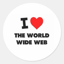 I love The World Wide Web Round Stickers