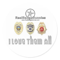 I Love Them All Badge Bunny Stickers stickers
