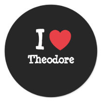 I love Theodore heart custom personalized stickers