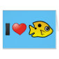 I Love Threespot Damselfish Greeting Card