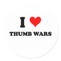 I Love Thumb Wars Stickers