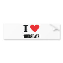 I love thursdays icon bumper stickers