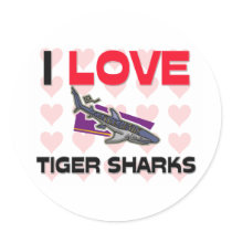 I Love Tiger Sharks stickers