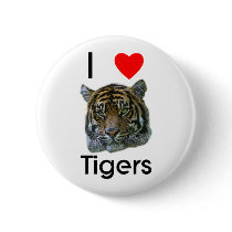 I love tigers Button