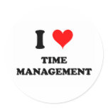 I Love Time Management Round Stickers