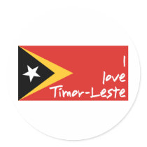i love Timor-Leste.png Round Stickers