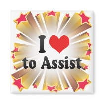 I Love to Assist Fridge Magnets