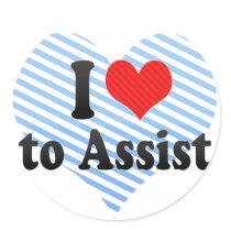 I Love to Assist Stickers