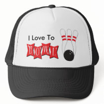 I Love To Bowl Hats