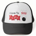 I Love To Bowl hats