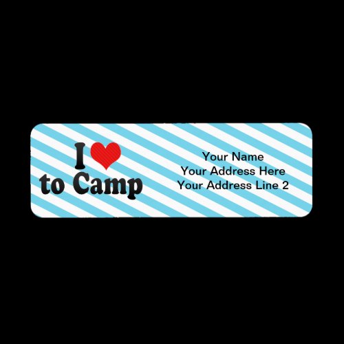 I Love to Camp Return Address Label
