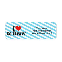 I Love to Draw Custom Return Address Label