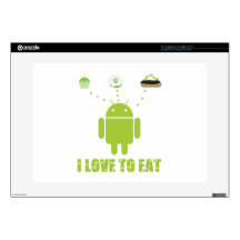I Love To Eat (Android Bug Droid Cupcake Eclair) Decals For Laptops