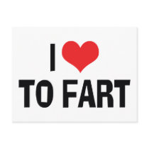 I Love To Fart Postcard by InsideOut_Tees I Love To Fart Postcard