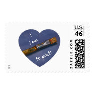 I LOVE TO PAINT LOGO stamp